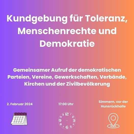 Für Toleranz, Menschenrechte und Demokratie